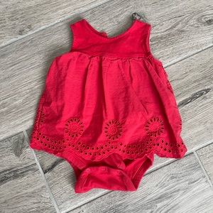 Red baby girl onsie size 6-12 months